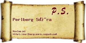 Perlberg Sára névjegykártya